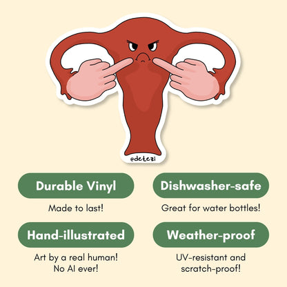 Angry Uterus | Vinyl Sticker - Detezi Designs-