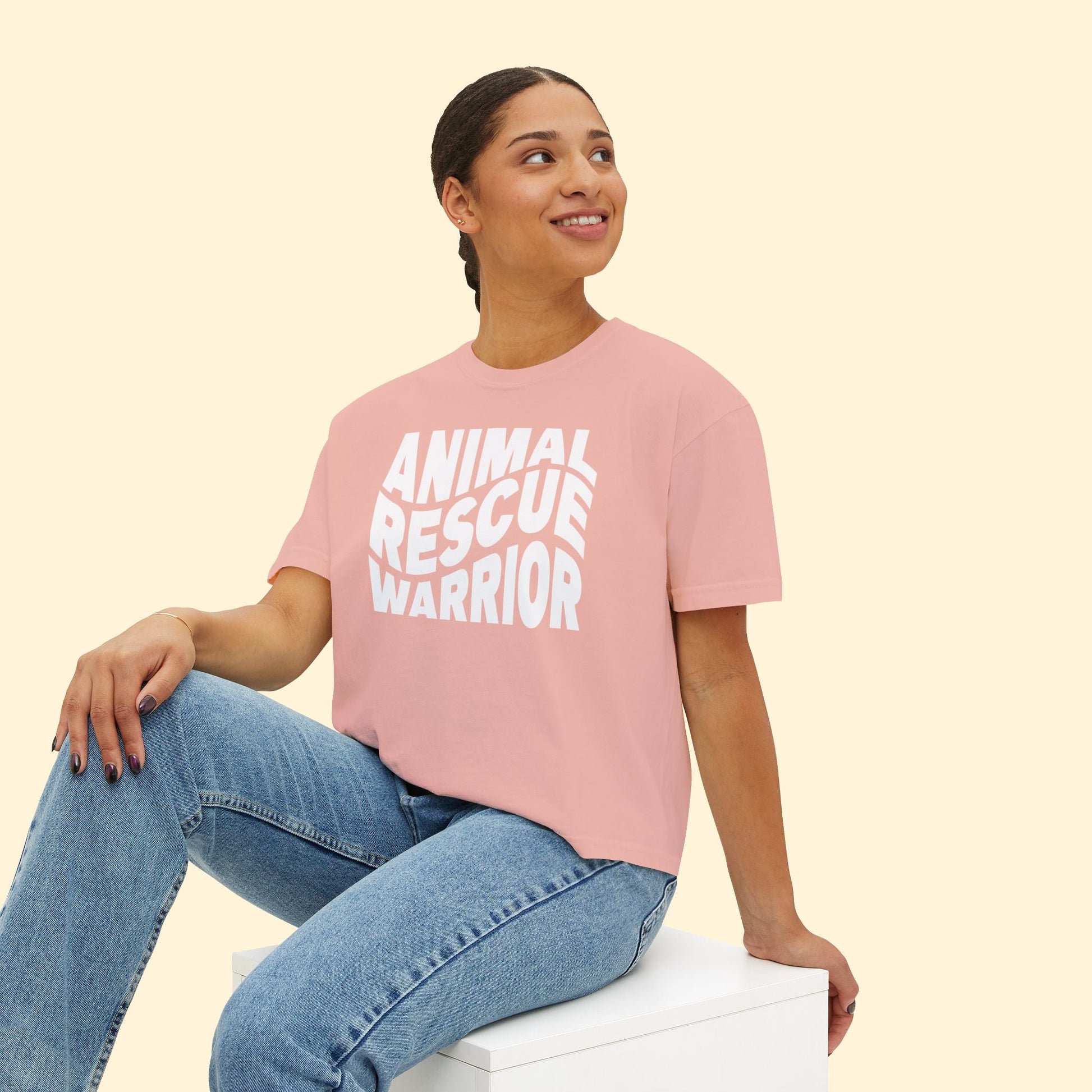 Animal Rescue Warrior | Comfort Colors Boxy Tee - Detezi Designs - 17320647509824532721