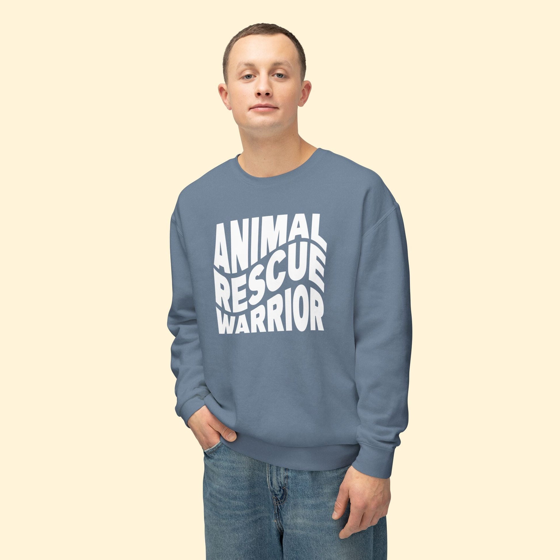 Animal Rescue Warrior | Comfort Colors Crewneck Sweatshirt - Detezi Designs - 69289835413547024867