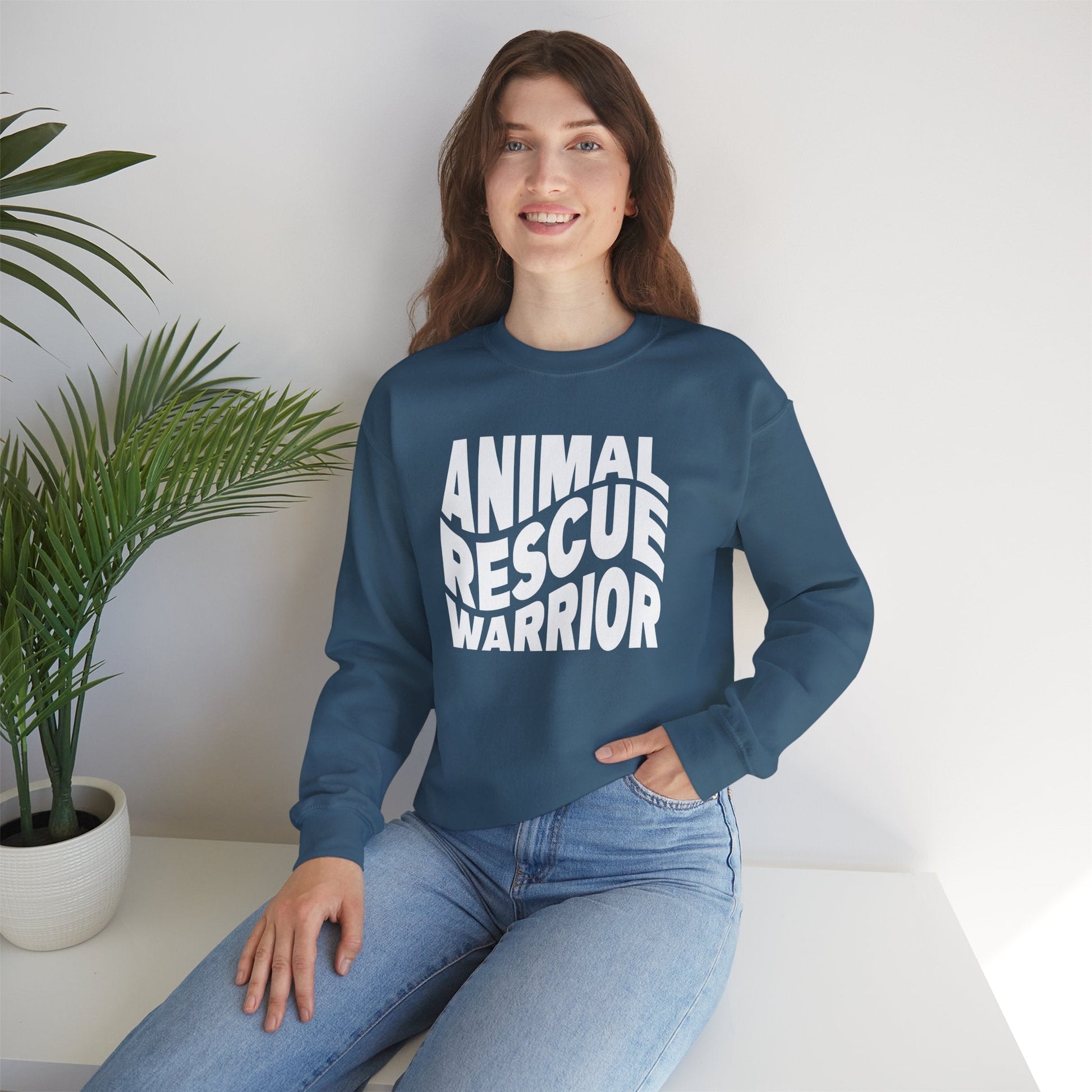 Animal Rescue Warrior | Crewneck Sweatshirt - Detezi Designs - 12476224965621567949