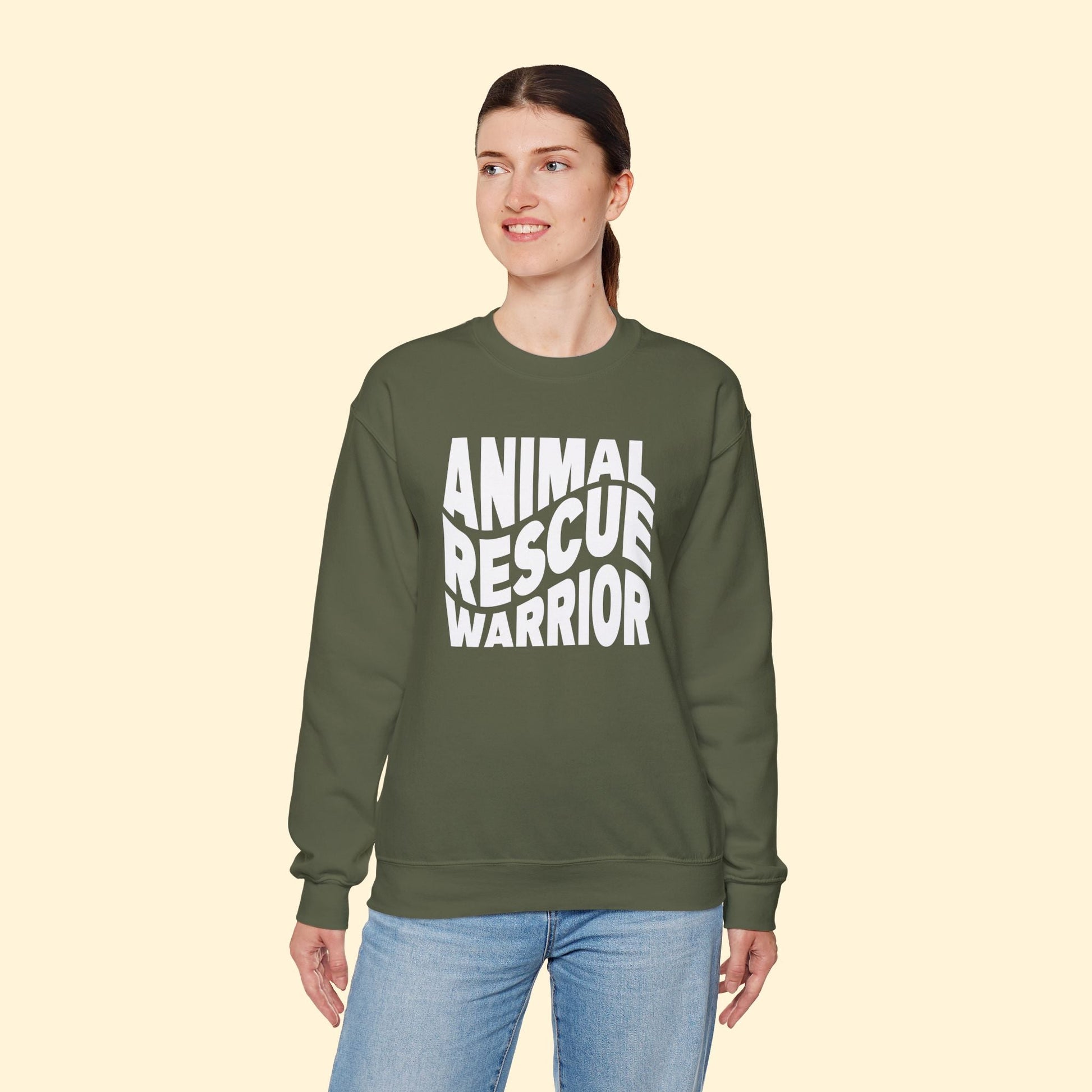 Animal Rescue Warrior | Crewneck Sweatshirt - Detezi Designs - 21891219842153621479