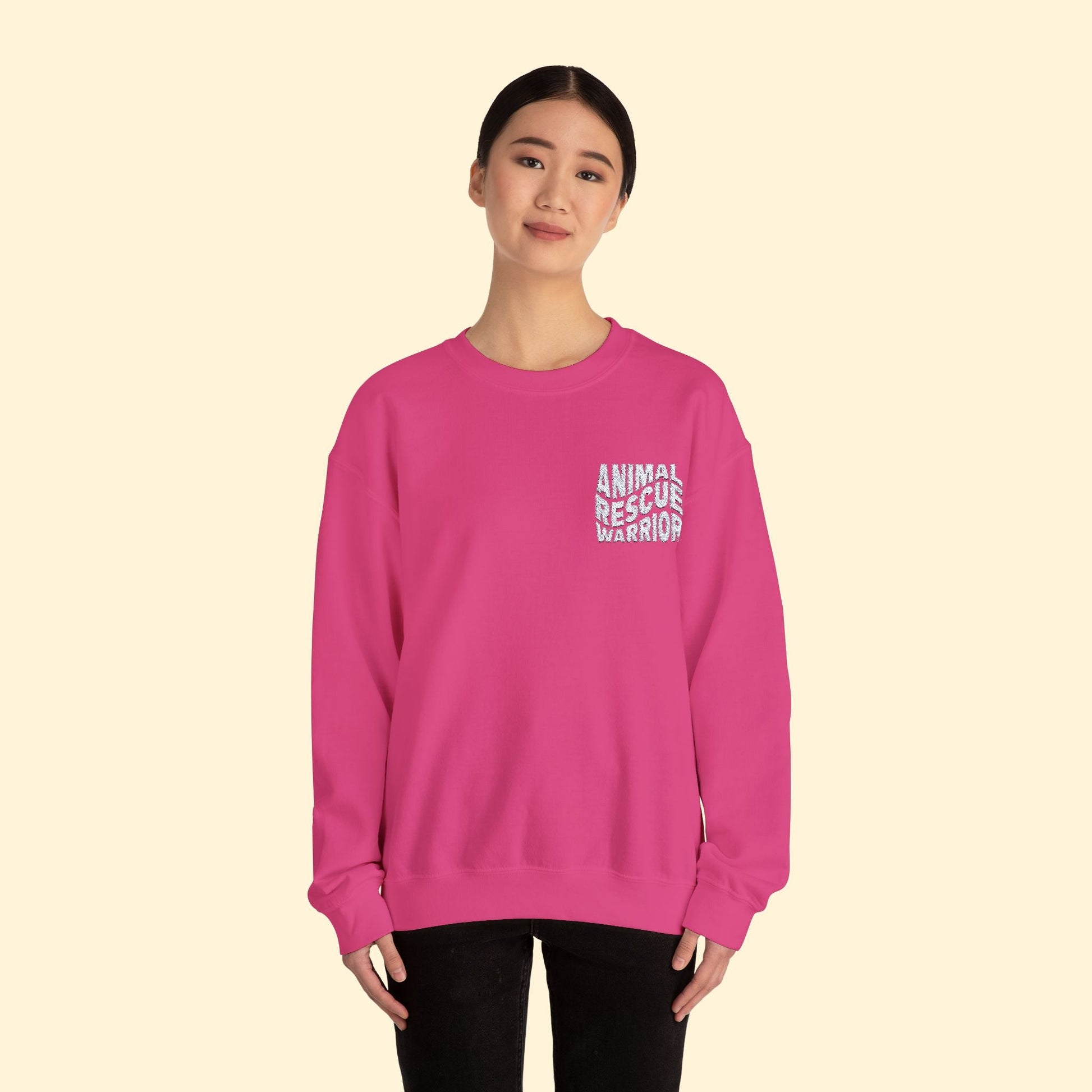 Animal Rescue Warrior | Embroidered | Unisex Crewneck Sweatshirt - Detezi Designs - 26570399451878028694