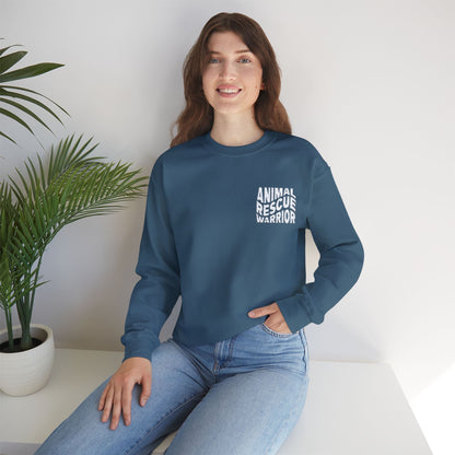 Animal Rescue Warrior | Embroidered | Unisex Crewneck Sweatshirt - Detezi Designs - 98920183254035387994