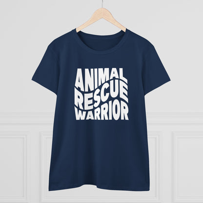 Animal Rescue Warrior | Women's Midweight Cotton Tee - Detezi Designs - 10645655309934797029
