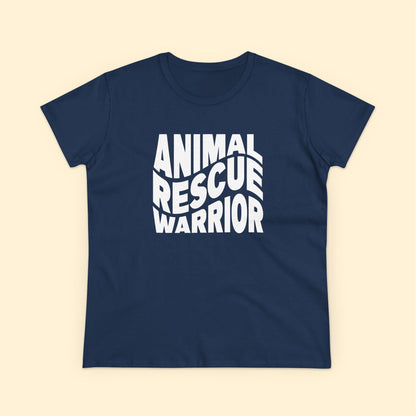 Animal Rescue Warrior | Women's Midweight Cotton Tee - Detezi Designs - 10645655309934797029