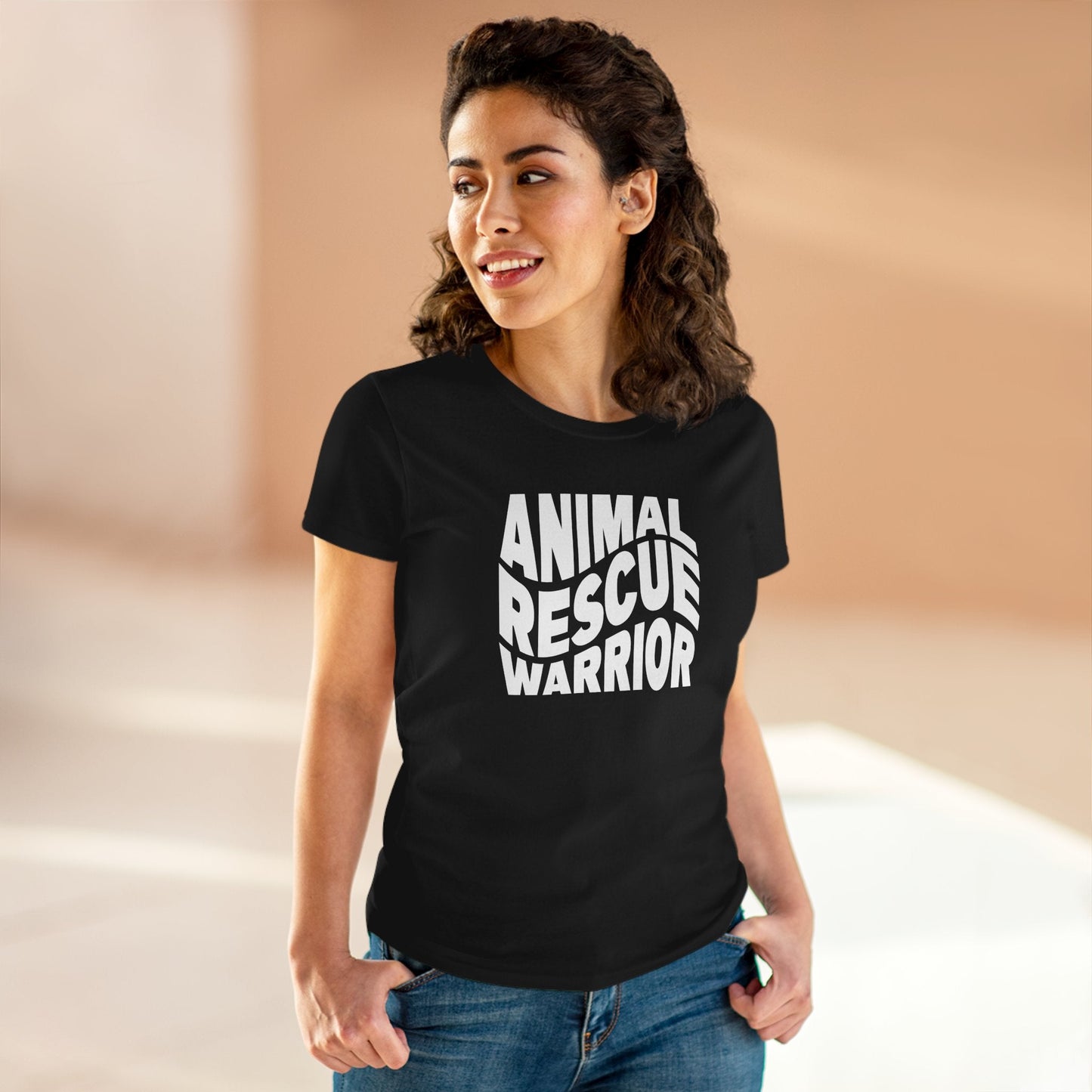 Animal Rescue Warrior | Women's Midweight Cotton Tee - Detezi Designs - 10645655309934797029