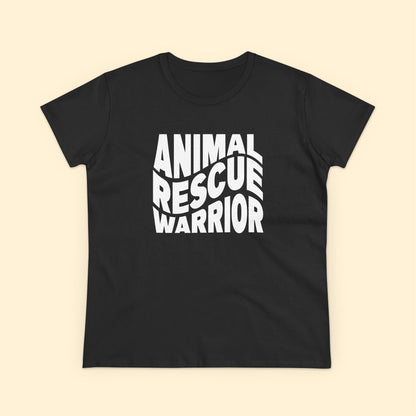Animal Rescue Warrior | Women's Midweight Cotton Tee - Detezi Designs - 15610711815739427098