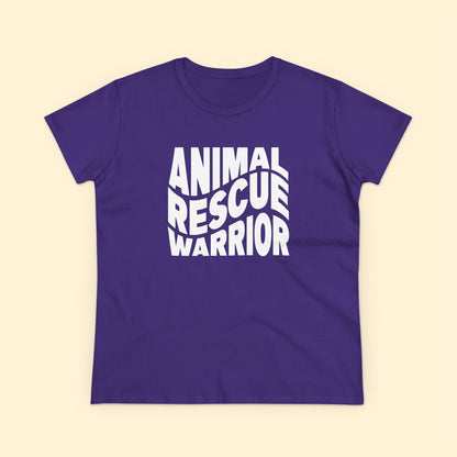 Animal Rescue Warrior | Women's Midweight Cotton Tee - Detezi Designs - 23391693505807186980