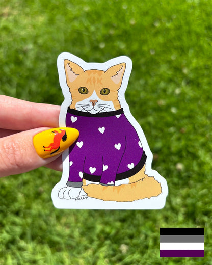 Asexual Kitten | Vinyl Sticker - Detezi Designs-