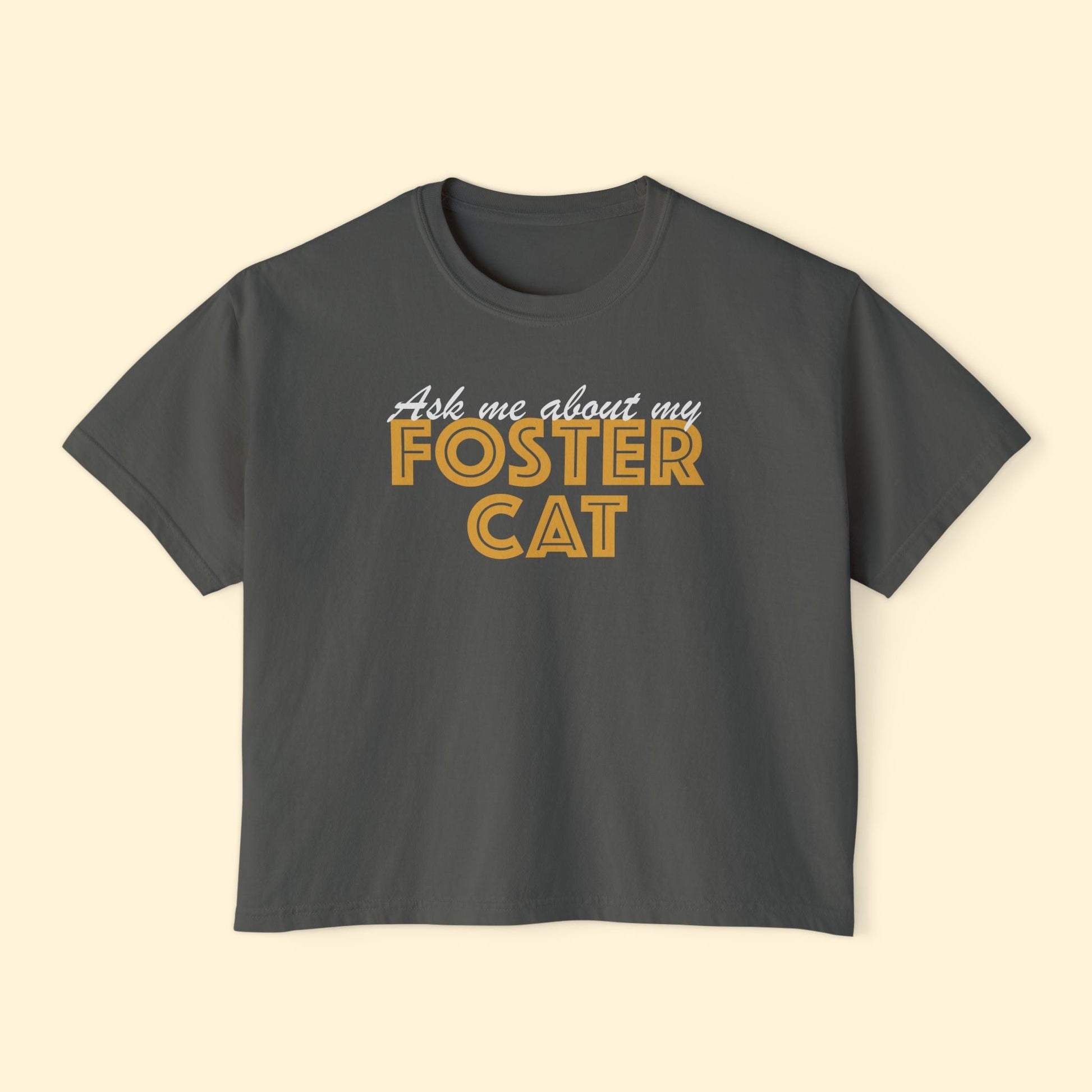 Ask Me About Foster Cat | Comfort Colors Boxy Tee - Detezi Designs - 16032852930823672968