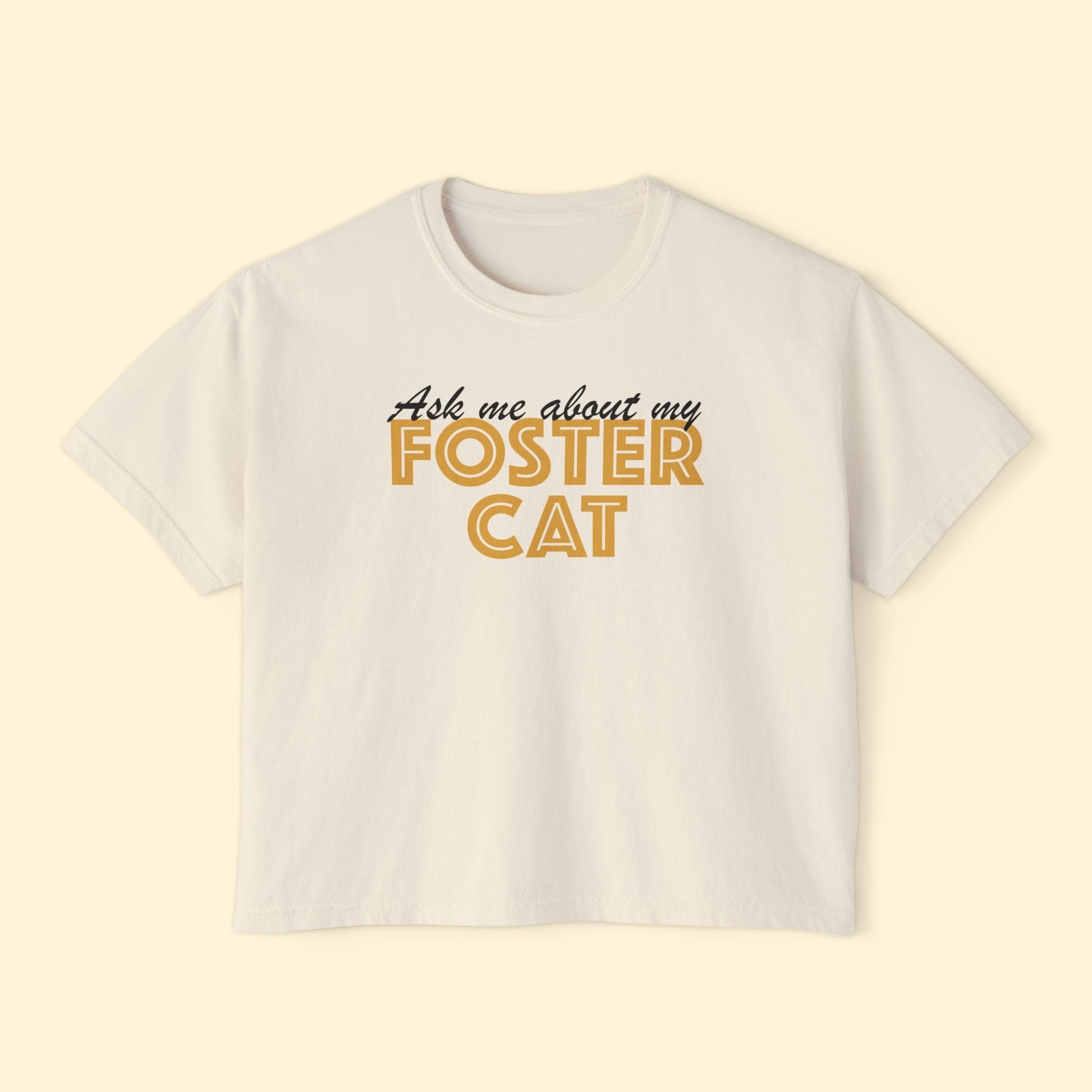 Ask Me About Foster Cat | Comfort Colors Boxy Tee - Detezi Designs - 17667802574084323705