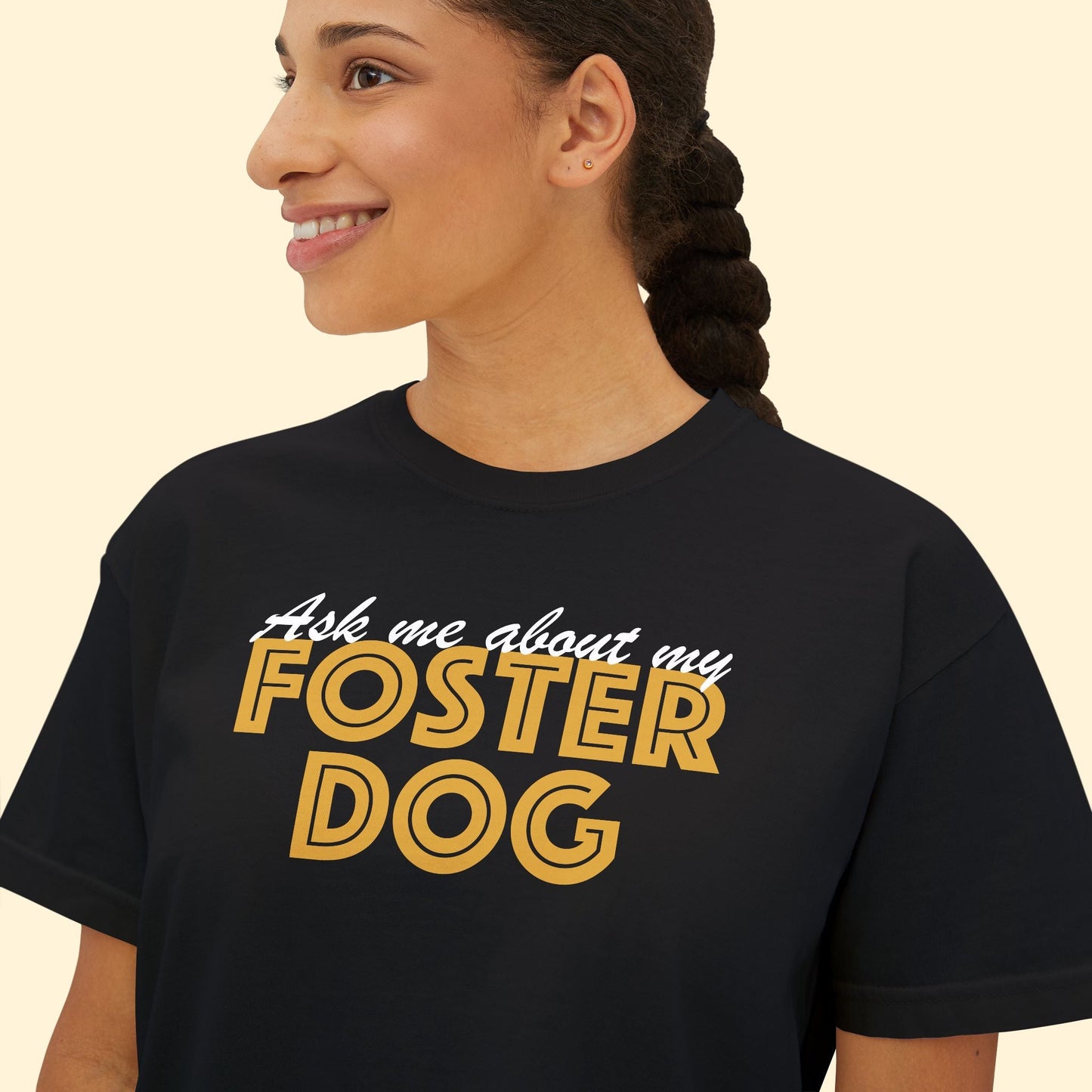 Ask Me About Foster Dog | Comfort Colors Boxy Tee - Detezi Designs - 12919670263177047714