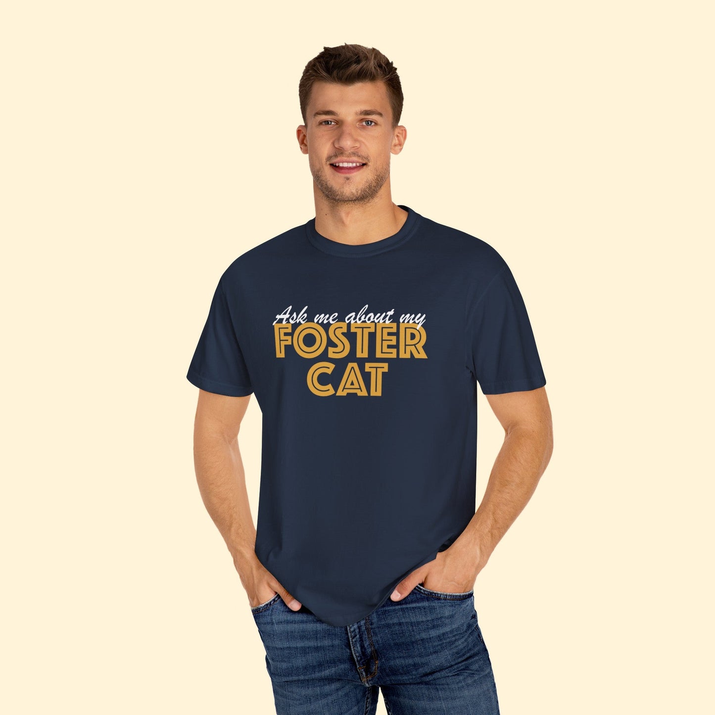 Ask Me About My Foster Cat | Classic | Comfort Colors Unisex T - shirt - Detezi Designs - 15014610786077069118