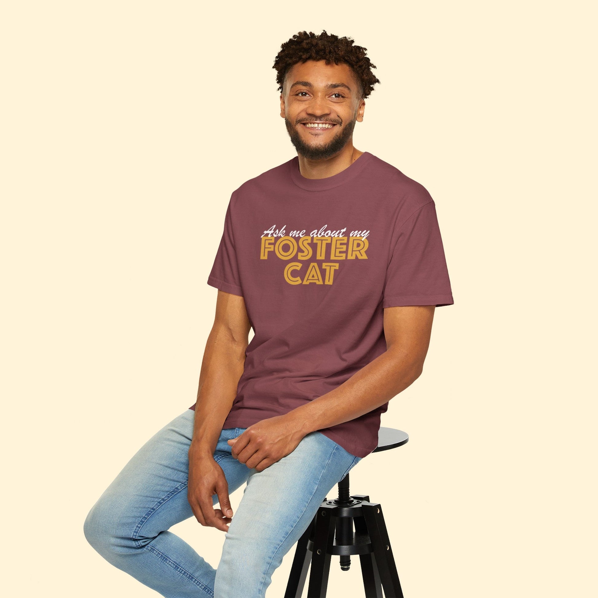 Ask Me About My Foster Cat | Classic | Comfort Colors Unisex T - shirt - Detezi Designs - 73221020867425780952