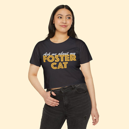 Ask Me About My Foster Cat | Classic | Women's Festival Crop Top - Detezi Designs-22853345477071328684