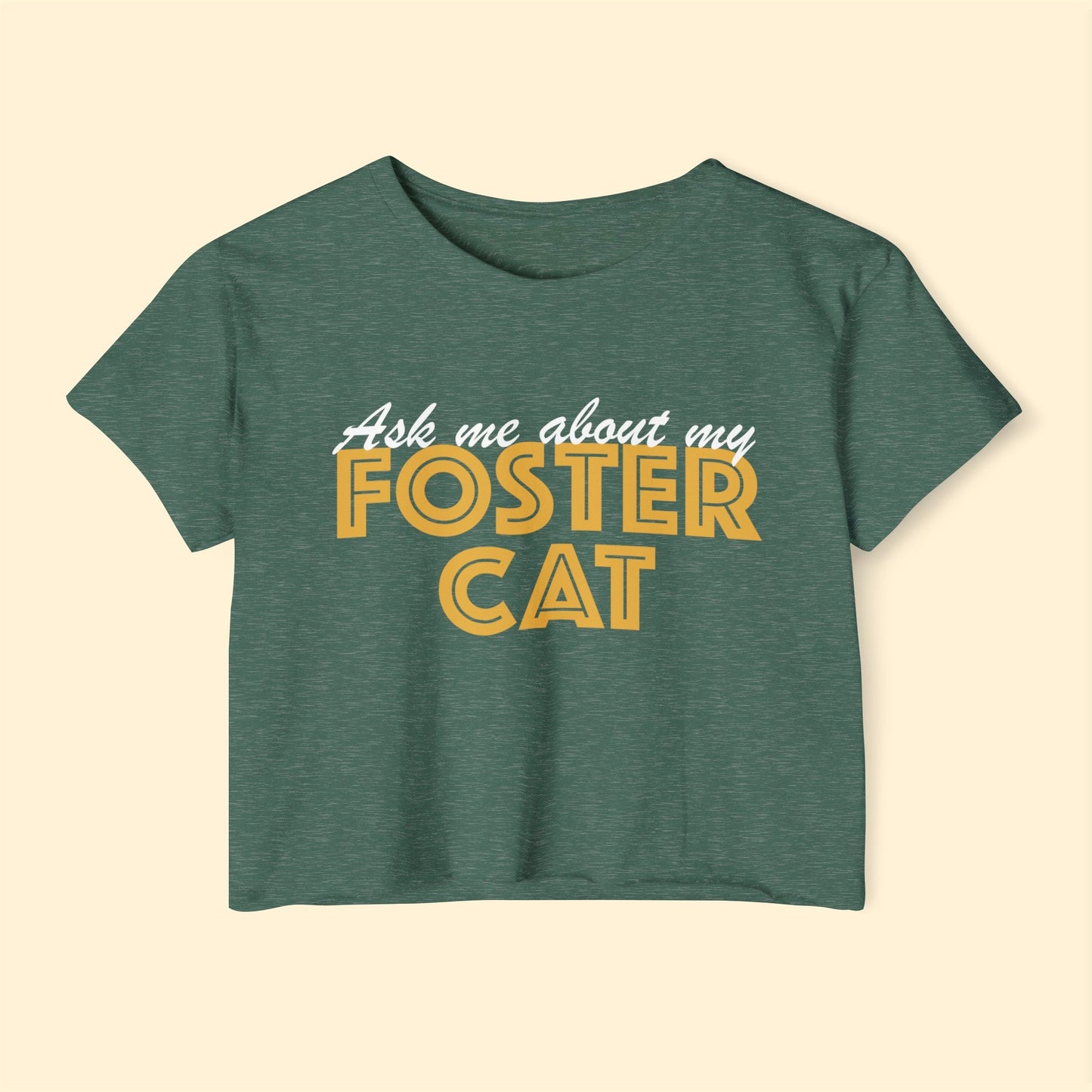 Ask Me About My Foster Cat | Classic | Women's Festival Crop Top - Detezi Designs-22853345477071328684