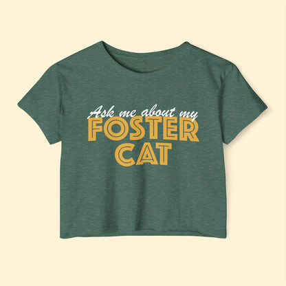 Ask Me About My Foster Cat | Classic | Women's Festival Crop Top - Detezi Designs-22853345477071328684