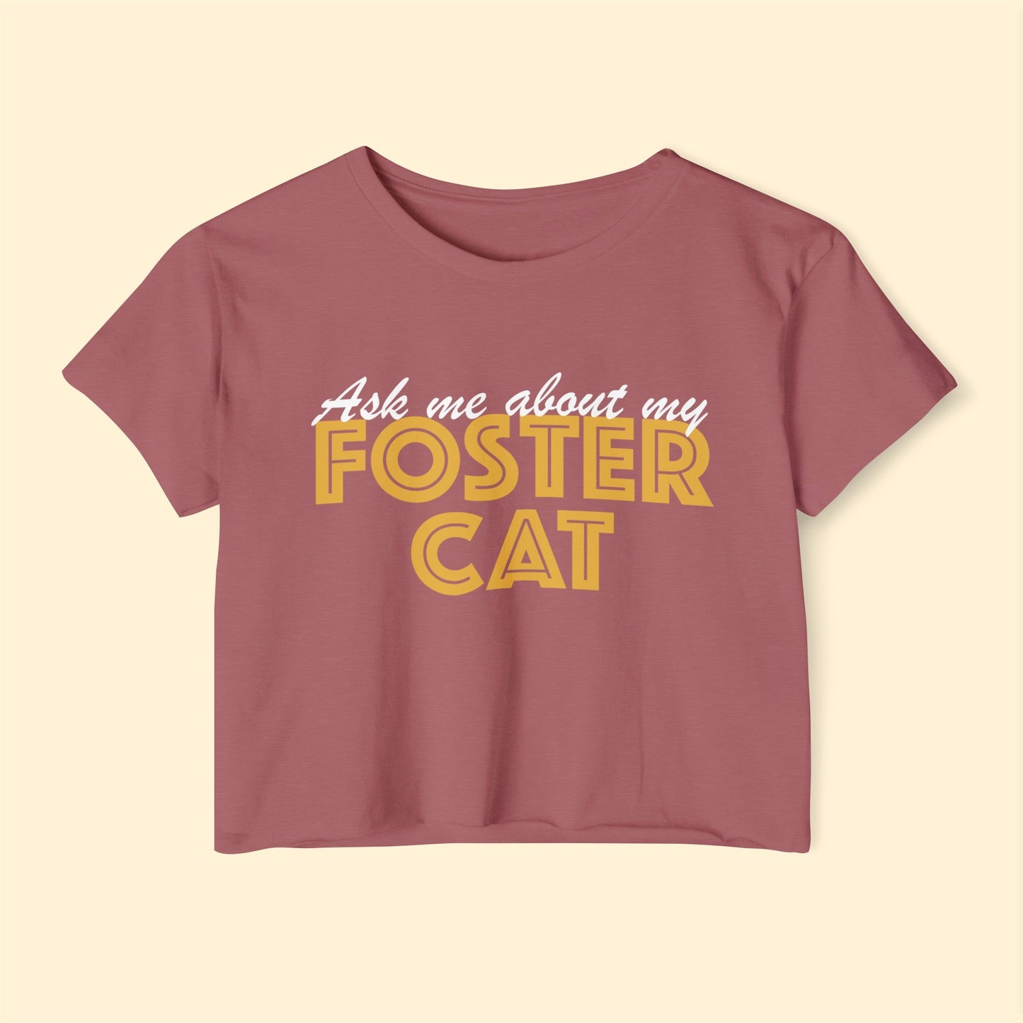 Ask Me About My Foster Cat | Classic | Women's Festival Crop Top - Detezi Designs-28596752955008368366