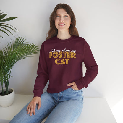 Ask Me About My Foster Cat | Crewneck Sweatshirt - Detezi Designs - 28674781935862553390