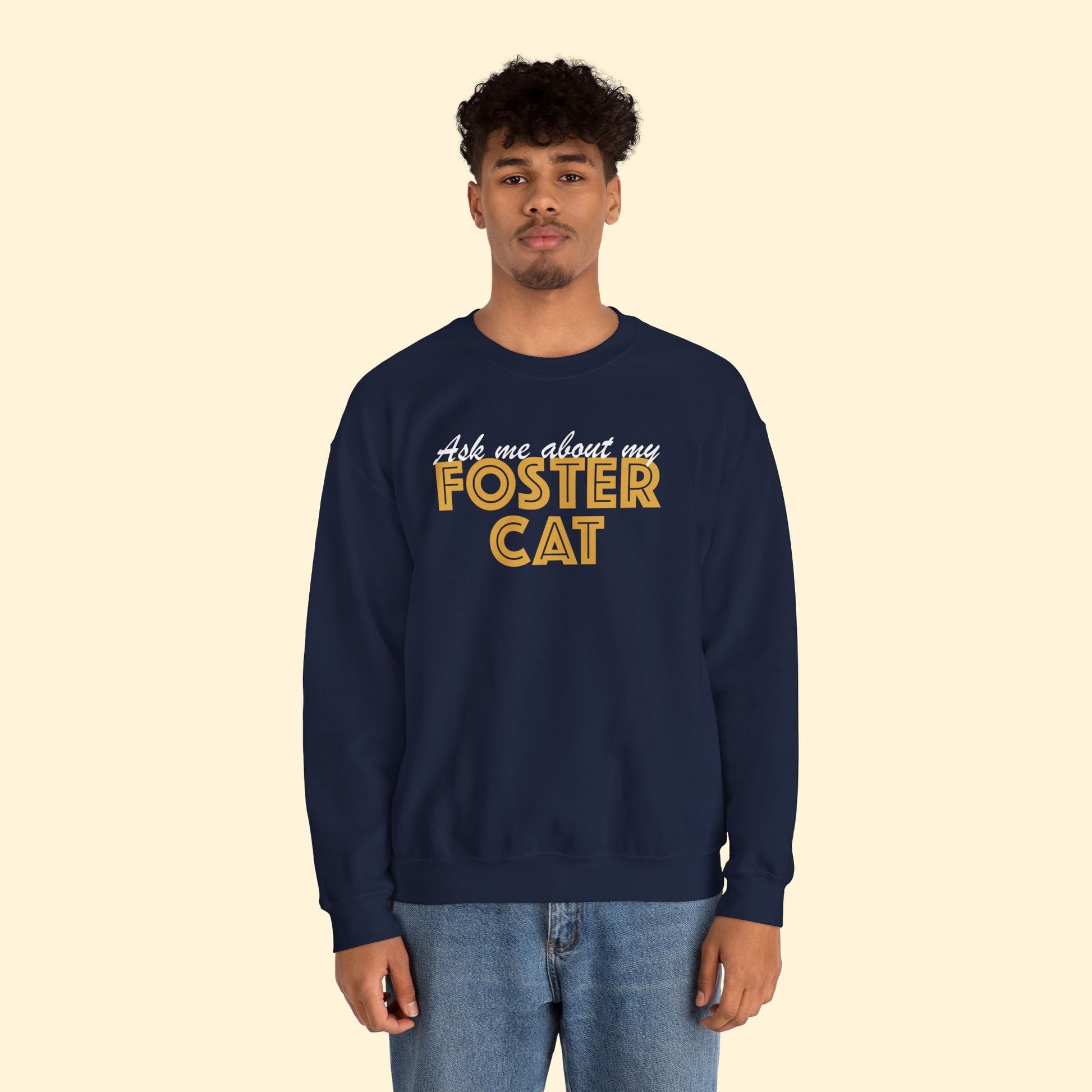 Ask Me About My Foster Cat | Crewneck Sweatshirt - Detezi Designs - 28674781935862553390
