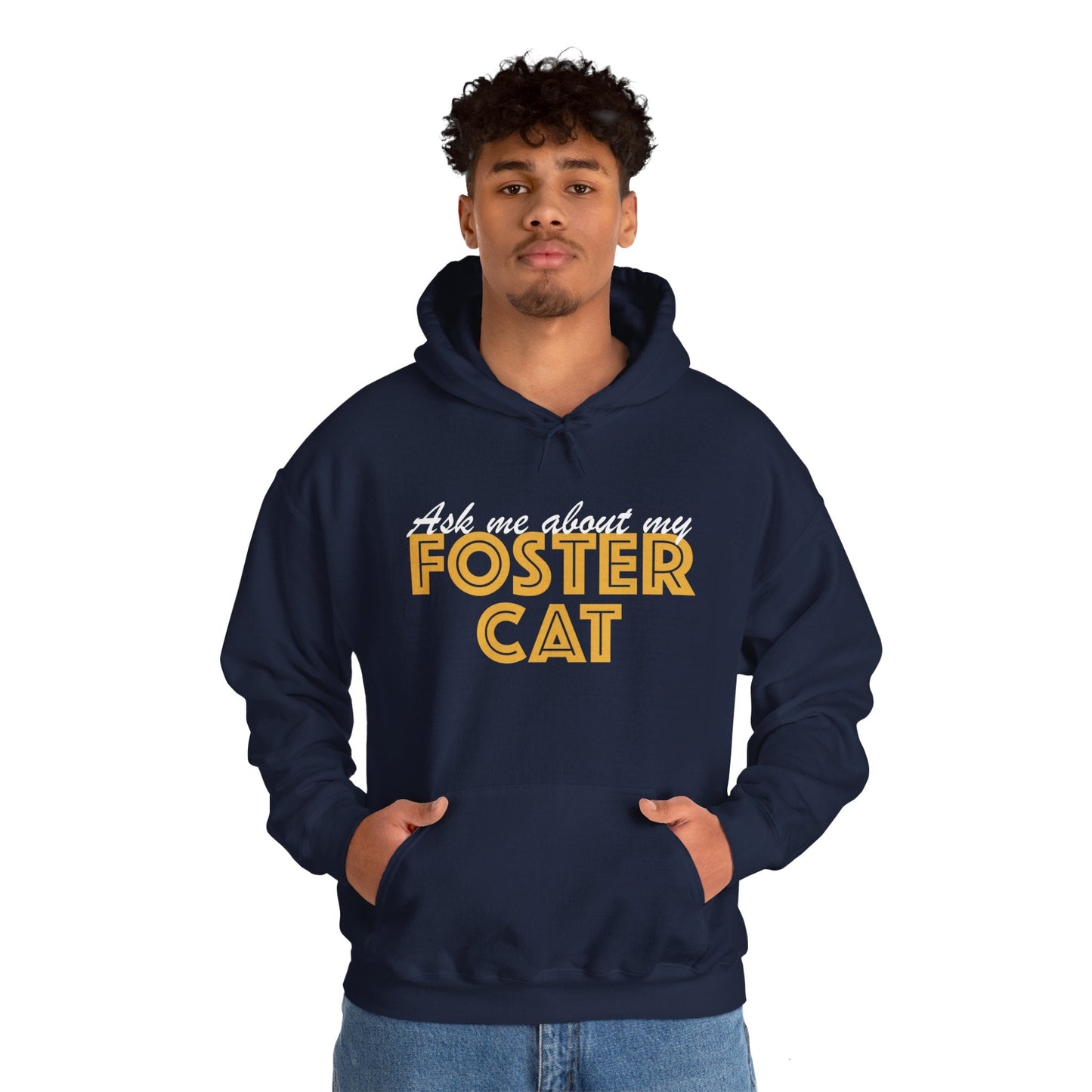 Ask Me About My Foster Cat | Hooded Sweatshirt - Detezi Designs-18847173419037194454