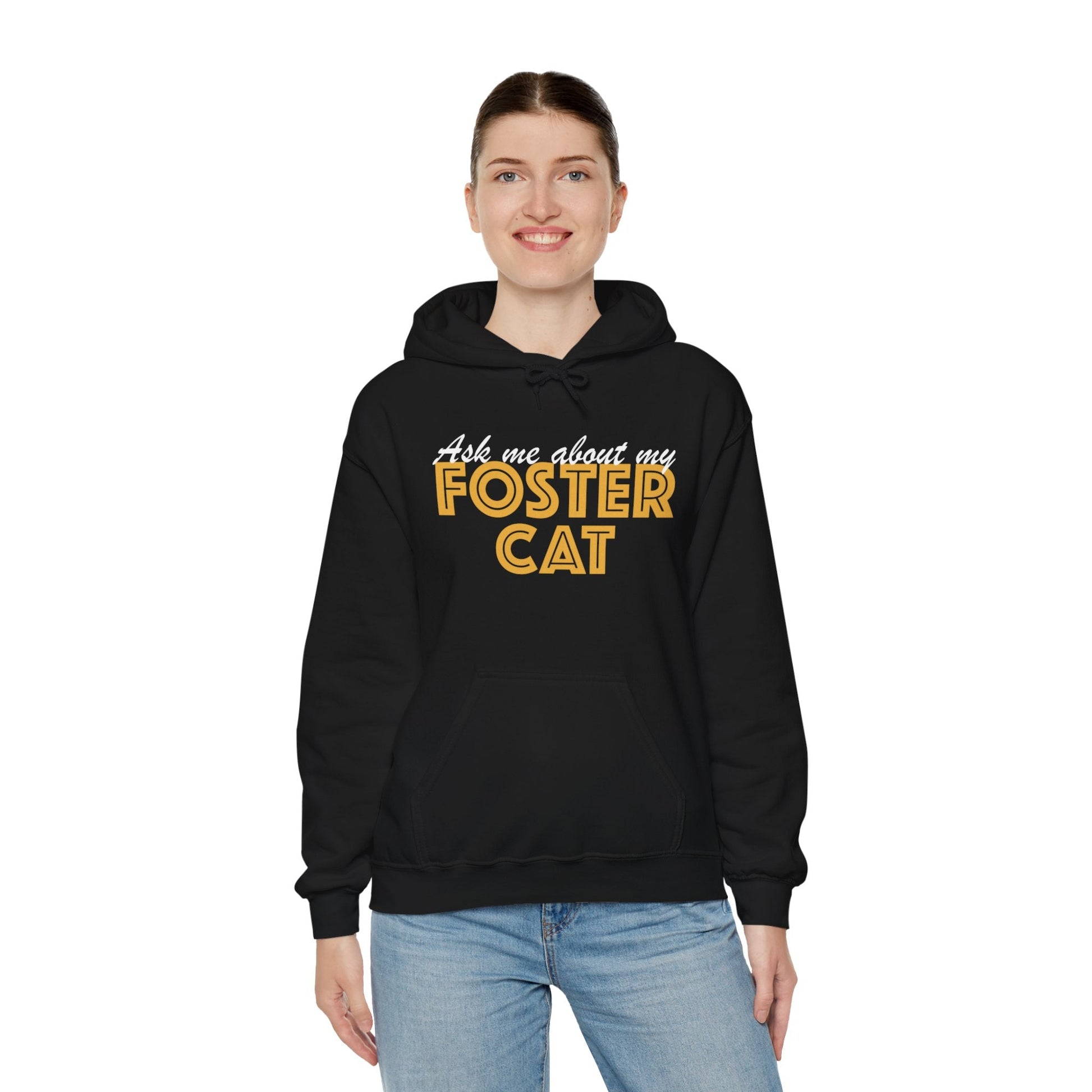 Ask Me About My Foster Cat | Hooded Sweatshirt - Detezi Designs-18847173419037194454