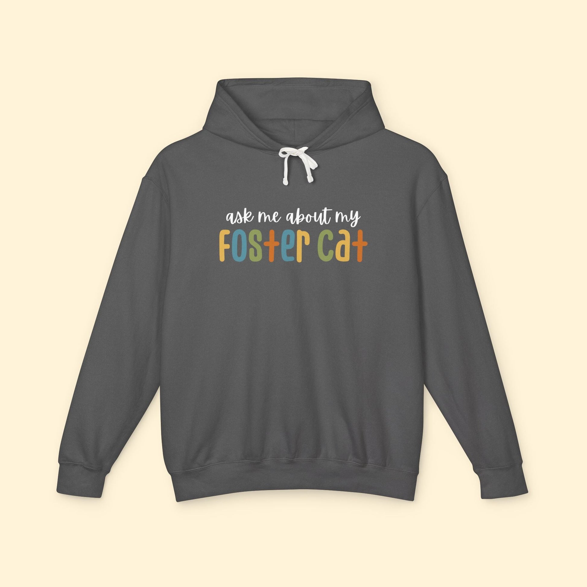 Ask Me About My Foster Cat | Lightweight Comfort Colors Hooded Sweatshirt - Detezi Designs - 26399020599889183281