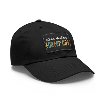 Ask Me About My Foster Cat - Retro Colors | Dad Hat - Detezi Designs - 10458965066983134909