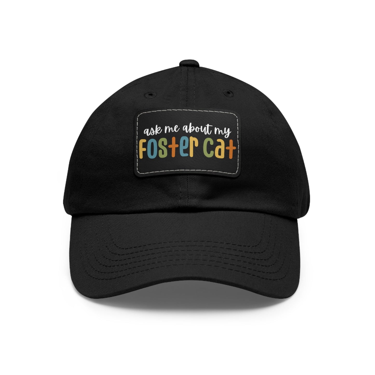 Ask Me About My Foster Cat - Retro Colors | Dad Hat - Detezi Designs - 28303295396235371977