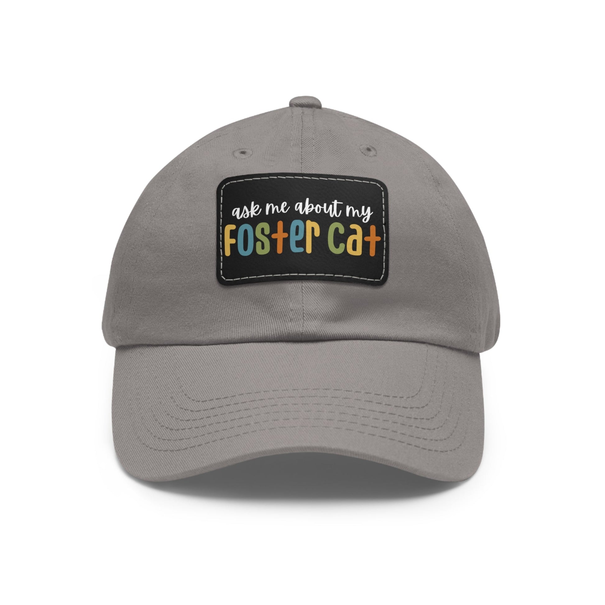 Ask Me About My Foster Cat - Retro Colors | Dad Hat - Detezi Designs - 92539621492355868546