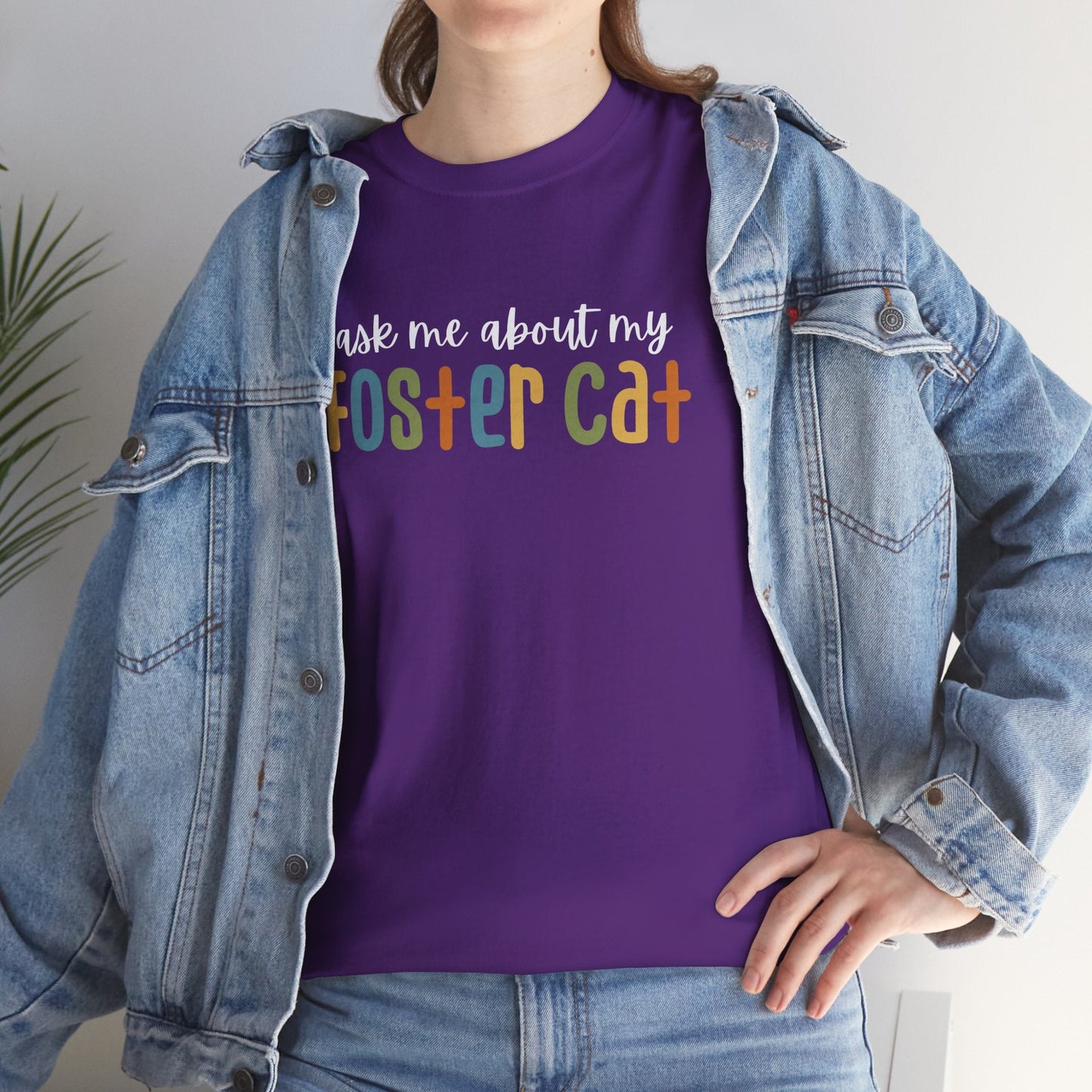 Ask Me About My Foster Cat - Retro Colors | Text Tees - Detezi Designs - 25838989252006615263