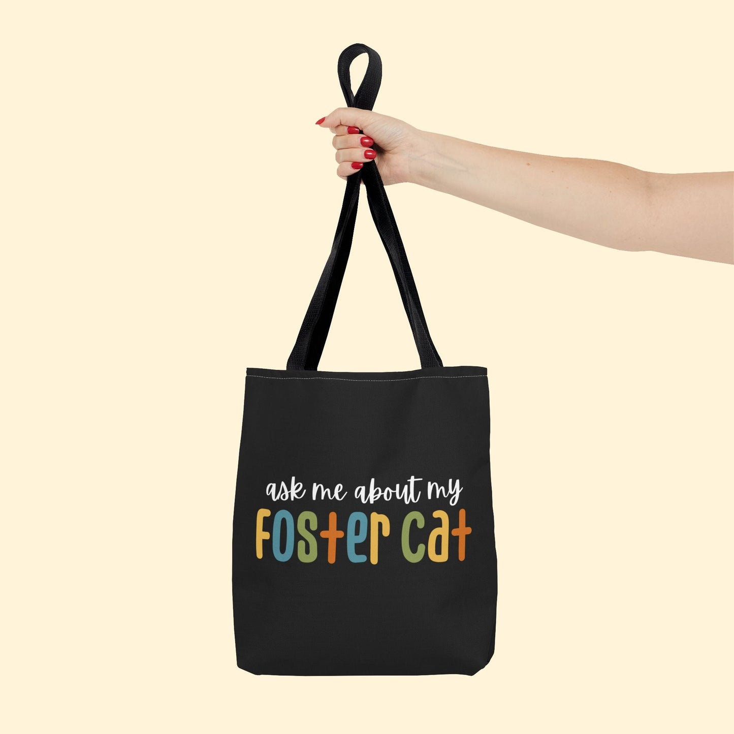 Ask Me About My Foster Cat - Retro Colors | Tote Bag - Detezi Designs - 89548494592273517717