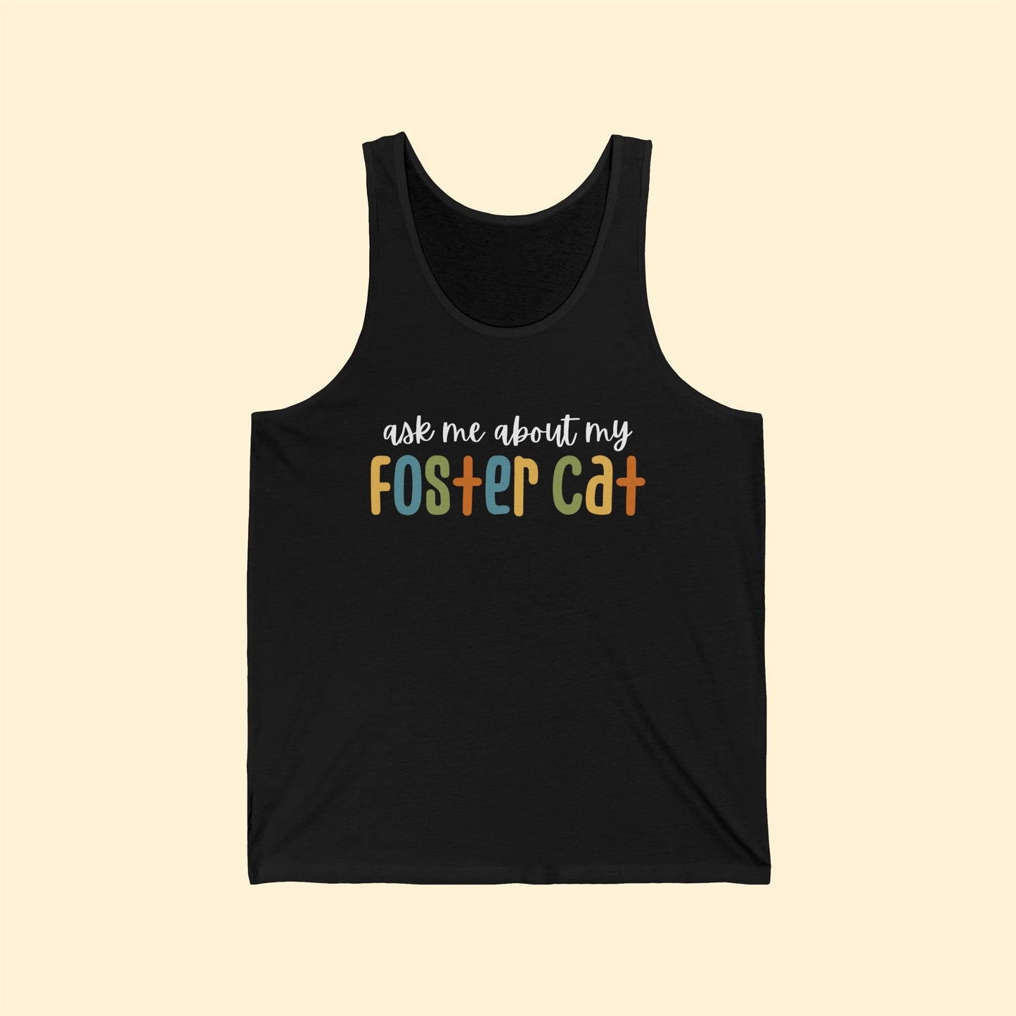 Ask Me About My Foster Cat - Retro Colors | Unisex Tank - Detezi Designs-16037073385155673837