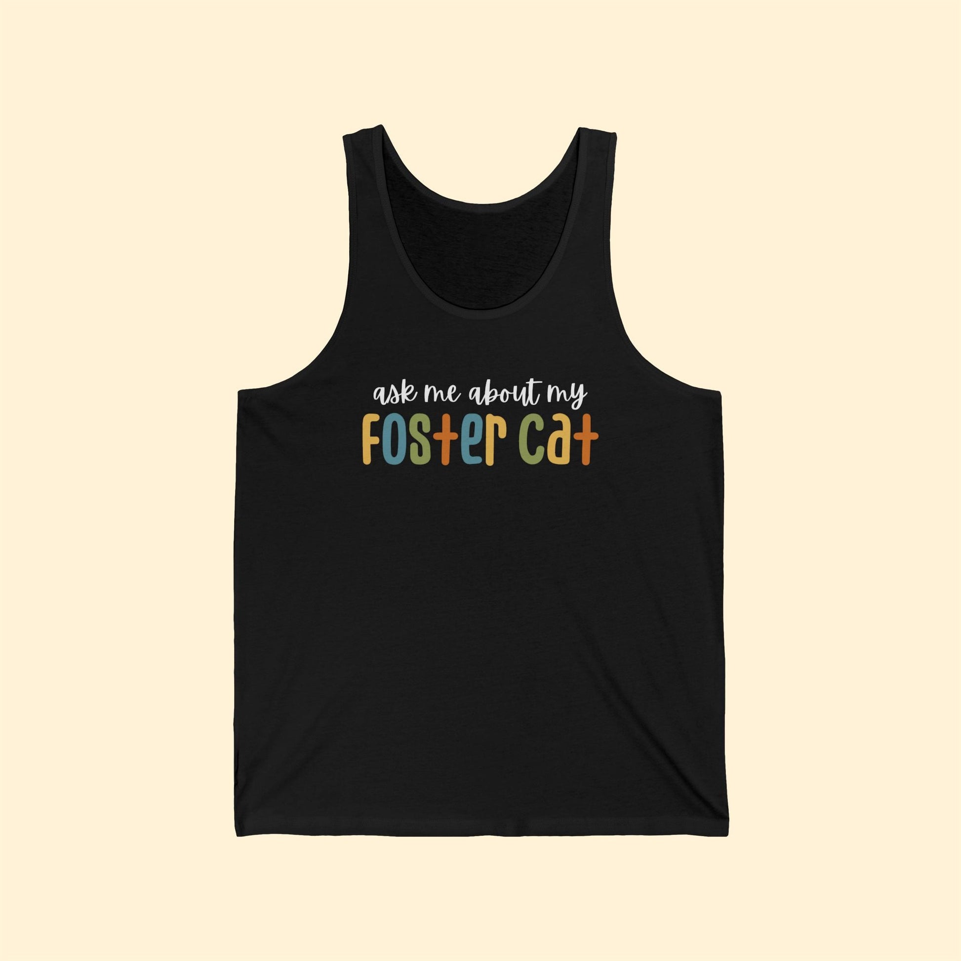 Ask Me About My Foster Cat - Retro Colors | Unisex Tank - Detezi Designs - 17014822176261135843