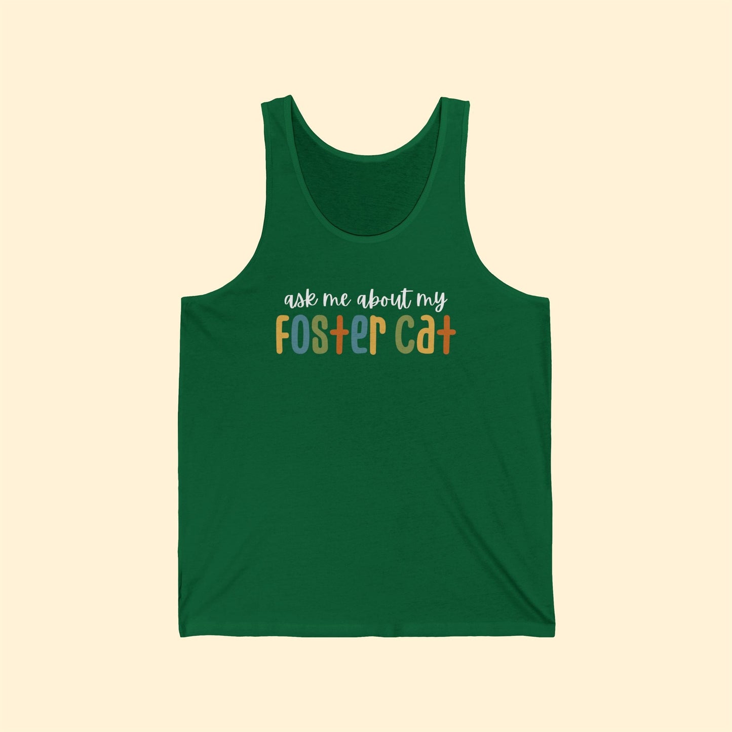 Ask Me About My Foster Cat - Retro Colors | Unisex Tank - Detezi Designs - 18598209107484983751