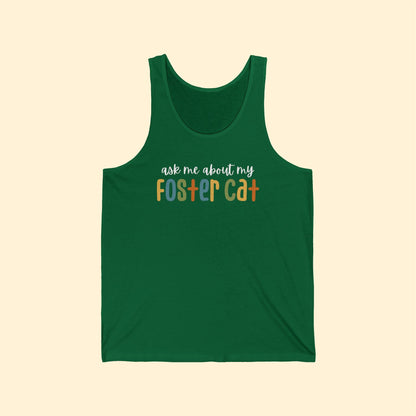 Ask Me About My Foster Cat - Retro Colors | Unisex Tank - Detezi Designs - 18598209107484983751