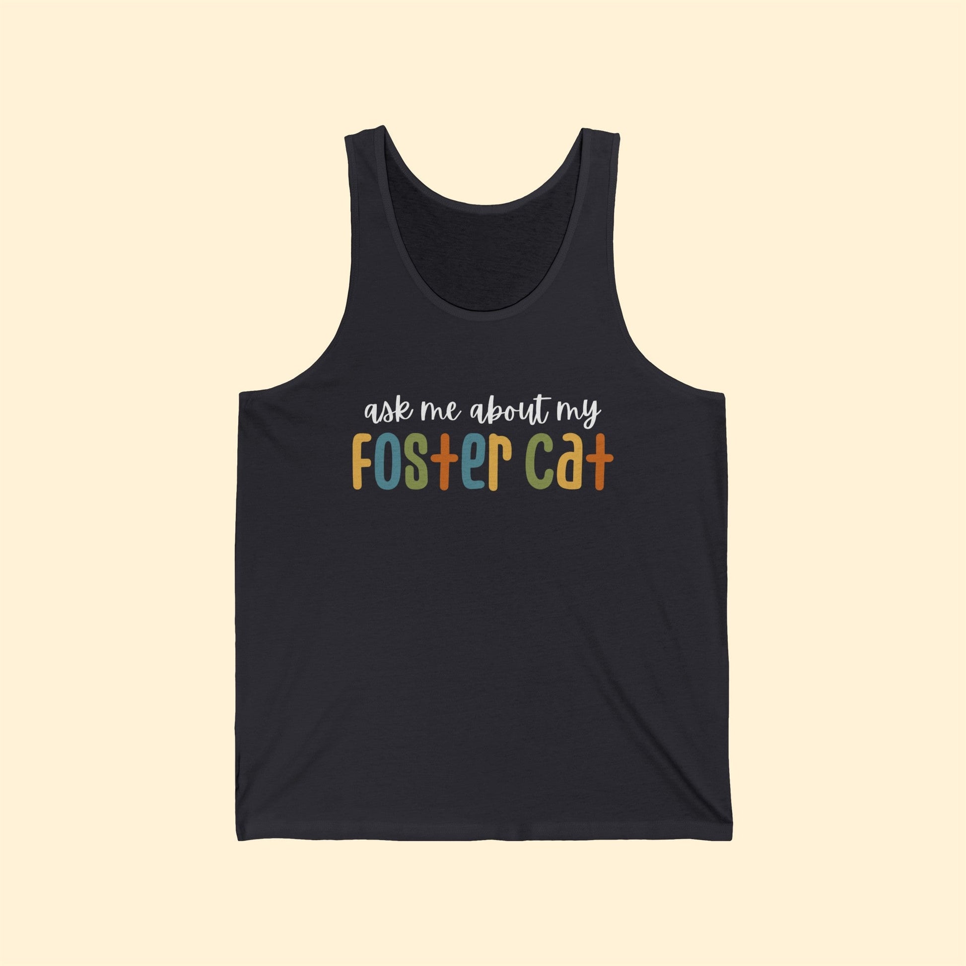 Ask Me About My Foster Cat - Retro Colors | Unisex Tank - Detezi Designs-46013304465623373211