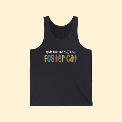 Ask Me About My Foster Cat - Retro Colors | Unisex Tank - Detezi Designs-46013304465623373211