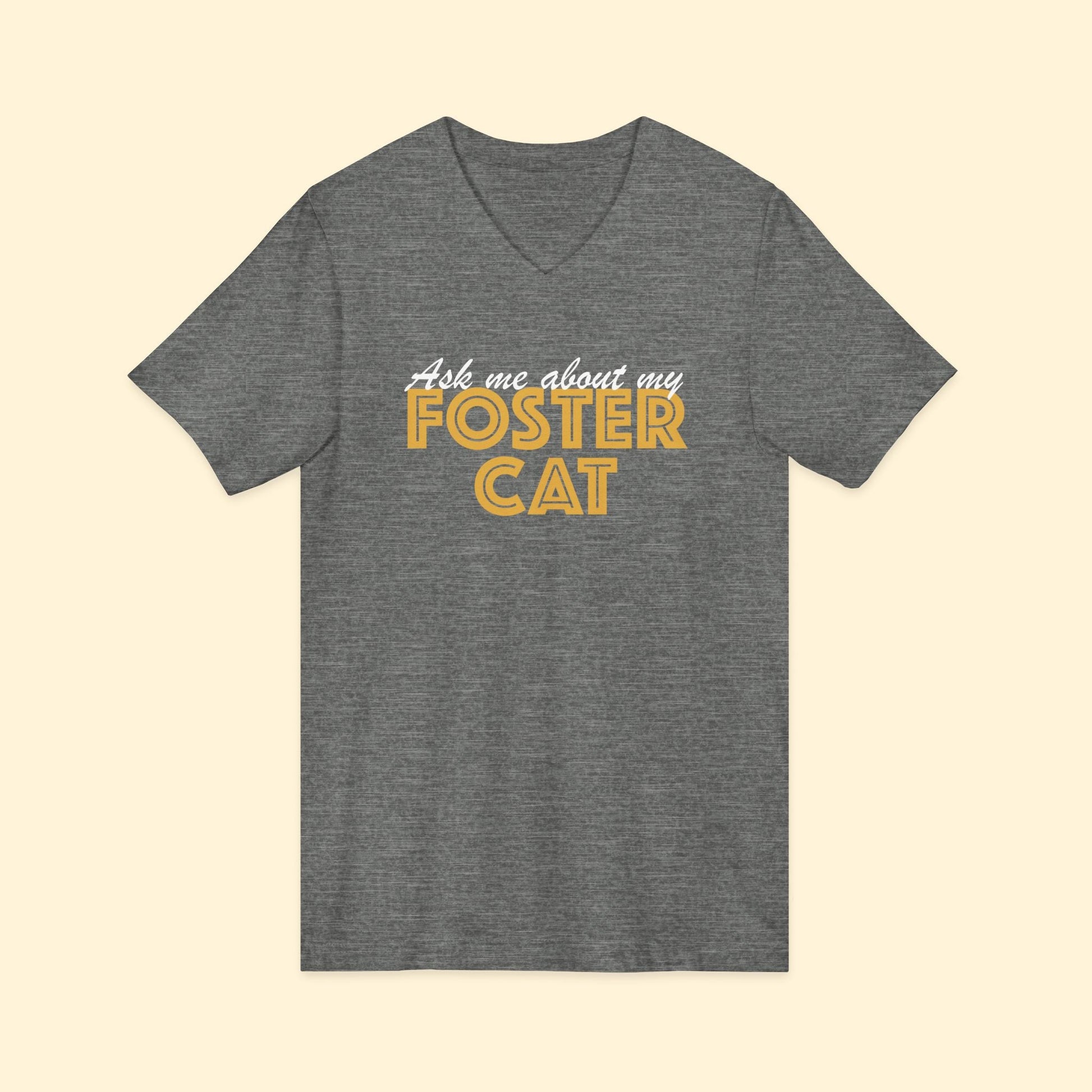 Ask Me About My Foster Cat | Unisex V - Neck Tee - Detezi Designs - 35317021077209414612