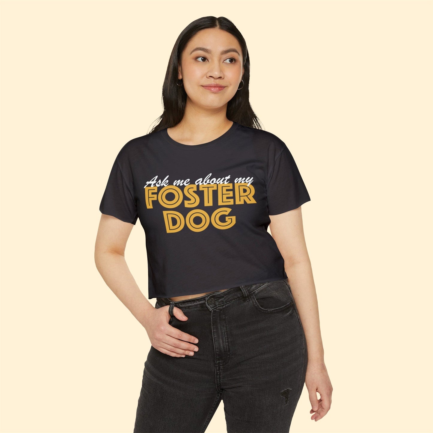 Ask Me About My Foster Dog | Classic | Women's Festival Crop Top - Detezi Designs-30613528624589668102