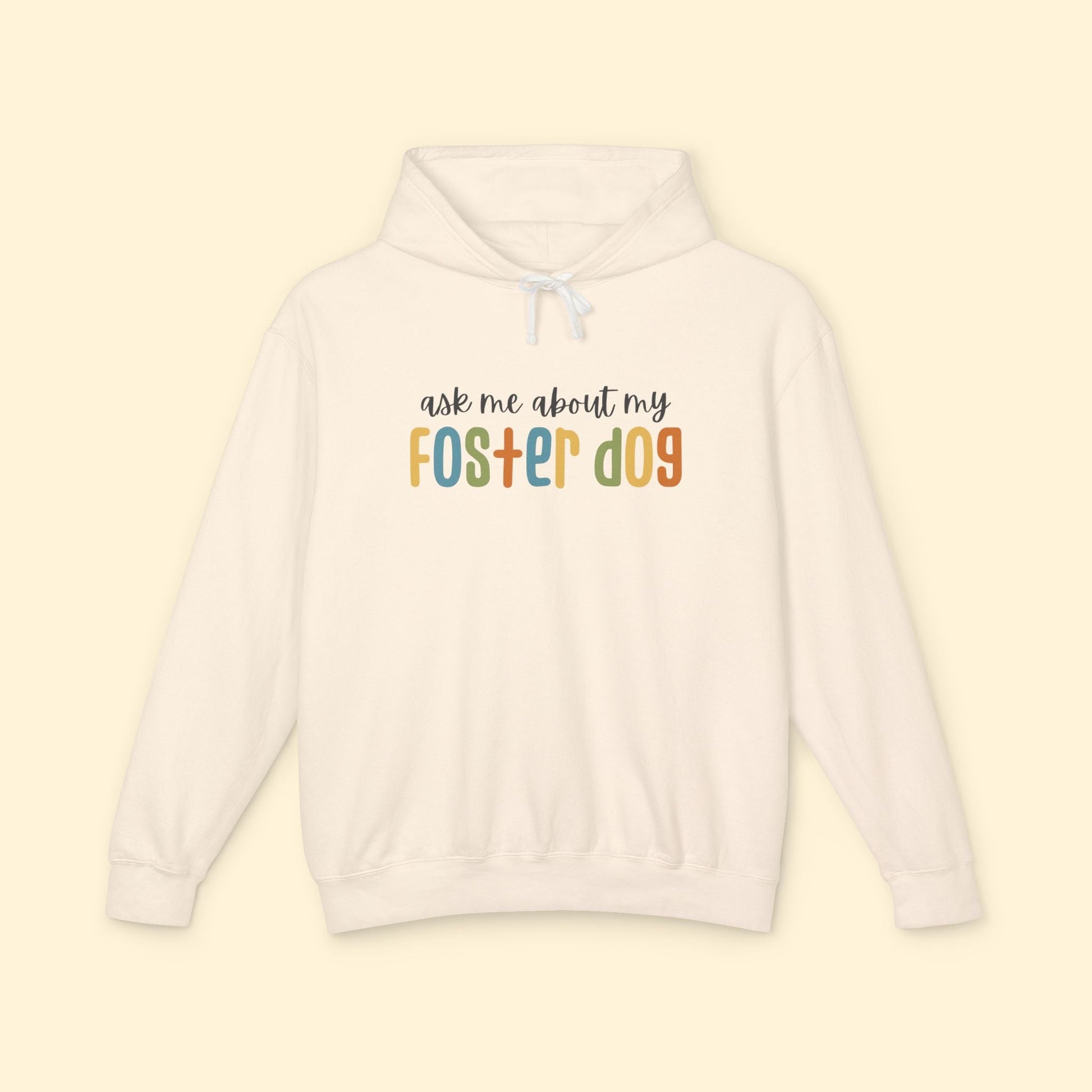 Ask Me About My Foster Dog | Lightweight Comfort Colors Hooded Sweatshirt - Detezi Designs - 12356079699035029146