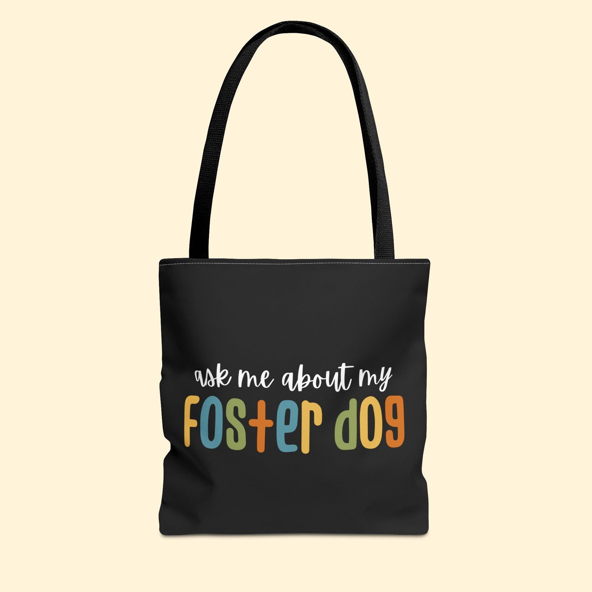 Ask Me About My Foster Dog - Retro Colors | Tote Bag - Detezi Designs - 63830456229310497350