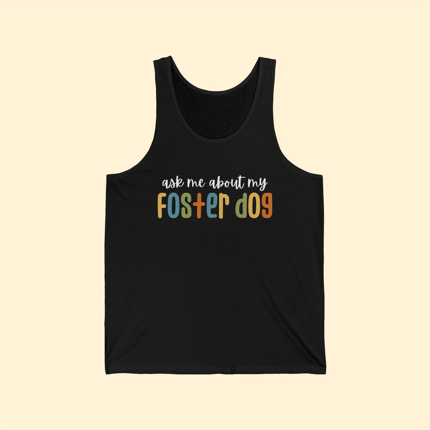 Ask Me About My Foster Dog - Retro Colors | Unisex Tank - Detezi Designs-24764295181686738751