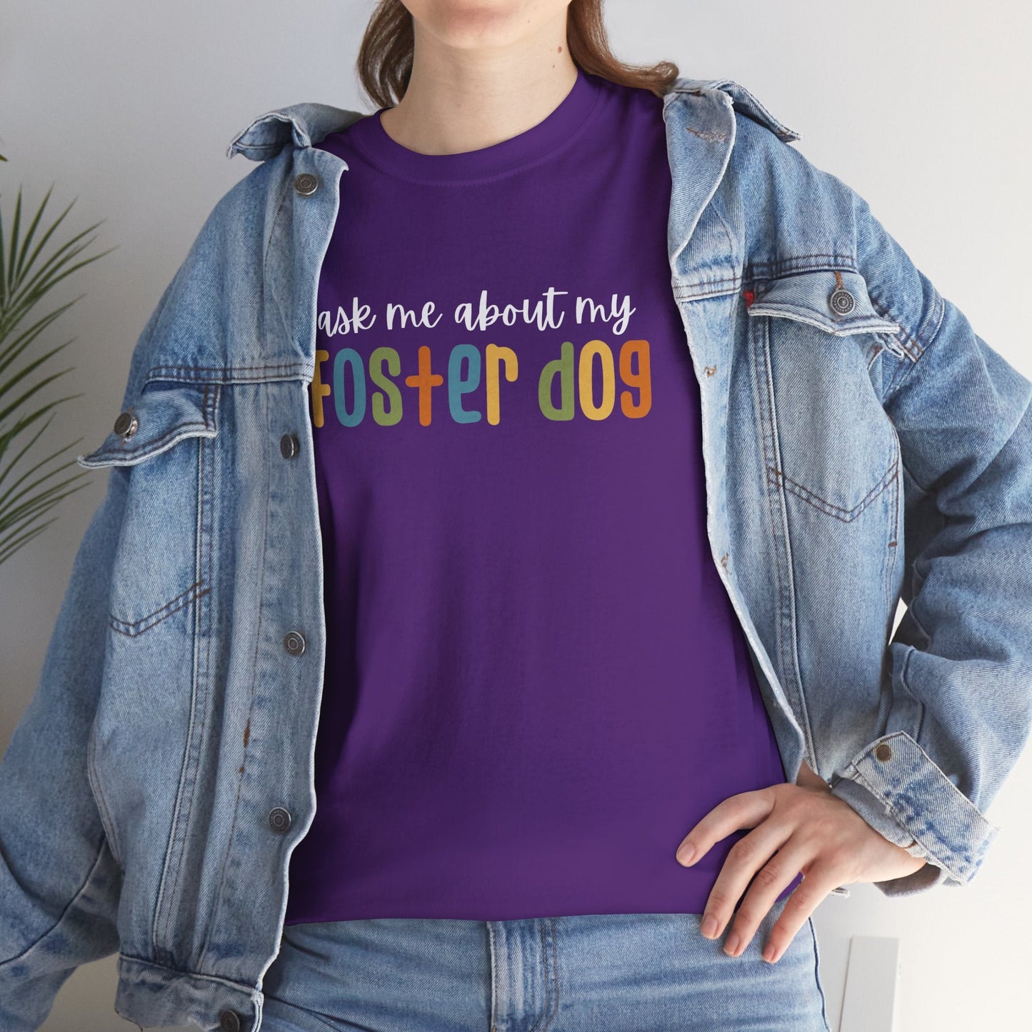 Ask Me About My Foster Dog - Retro Colors | Unisex Tee - Detezi Designs - 28370297055552566624