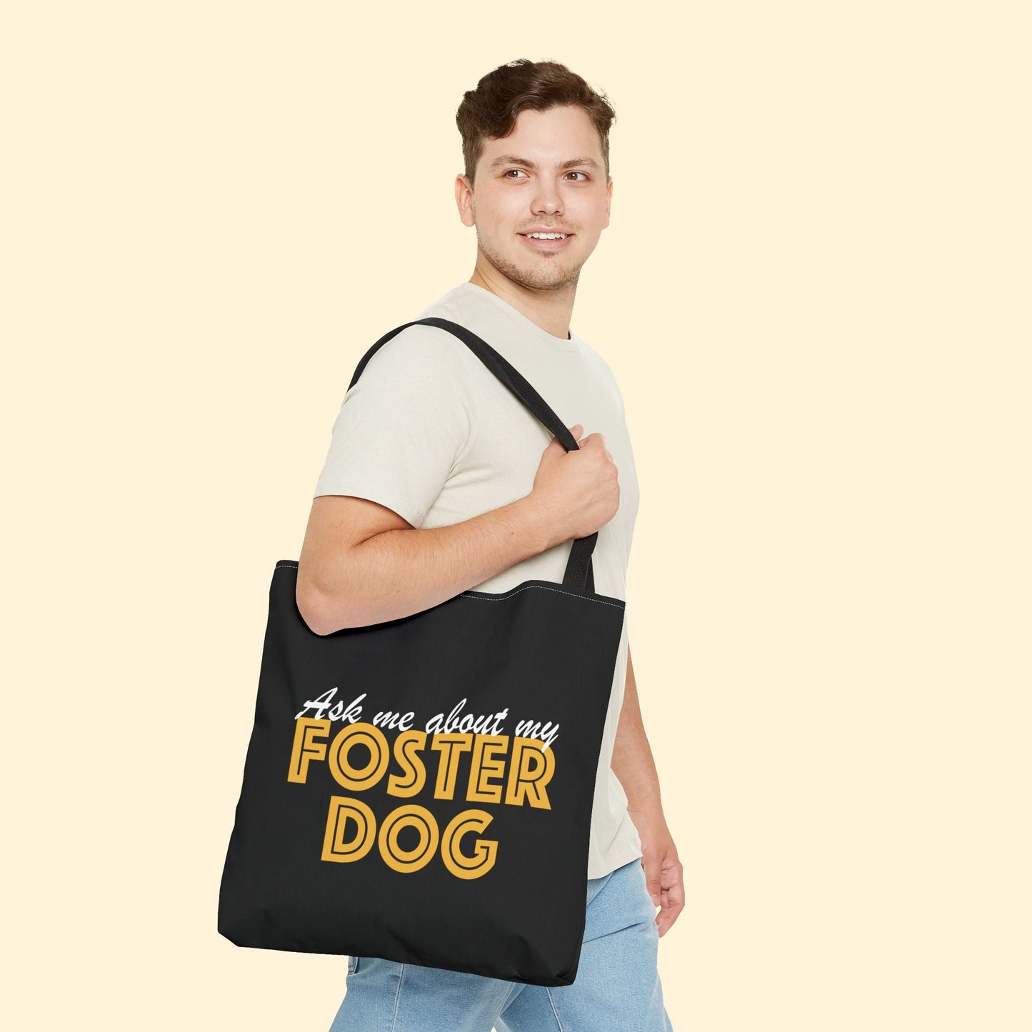 Ask Me About My Foster Dog | Tote Bag - Detezi Designs - 25683990069701693196