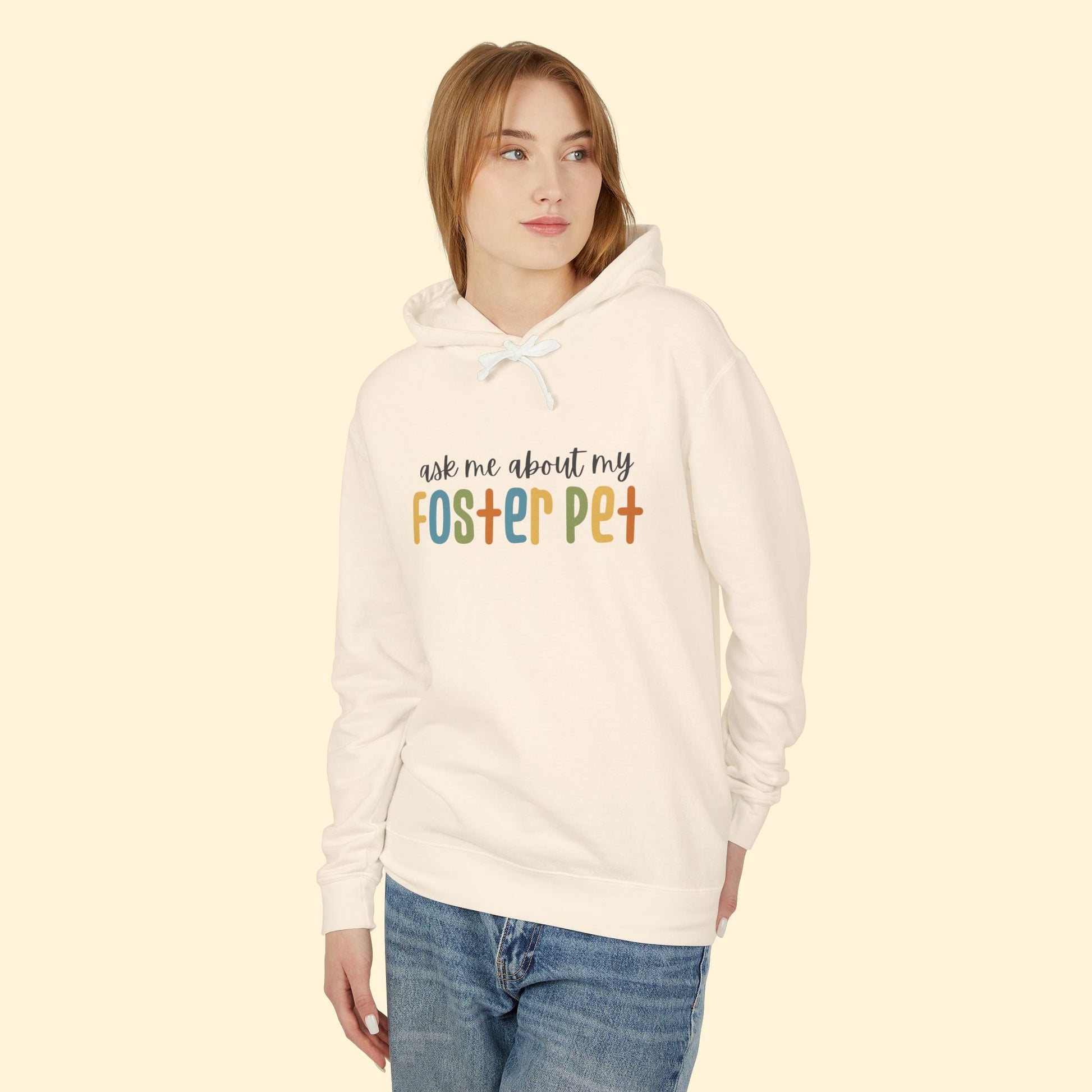 Ask Me About My Foster Pet | Lightweight Comfort Colors Hooded Sweatshirt - Detezi Designs - 25906572992553380536