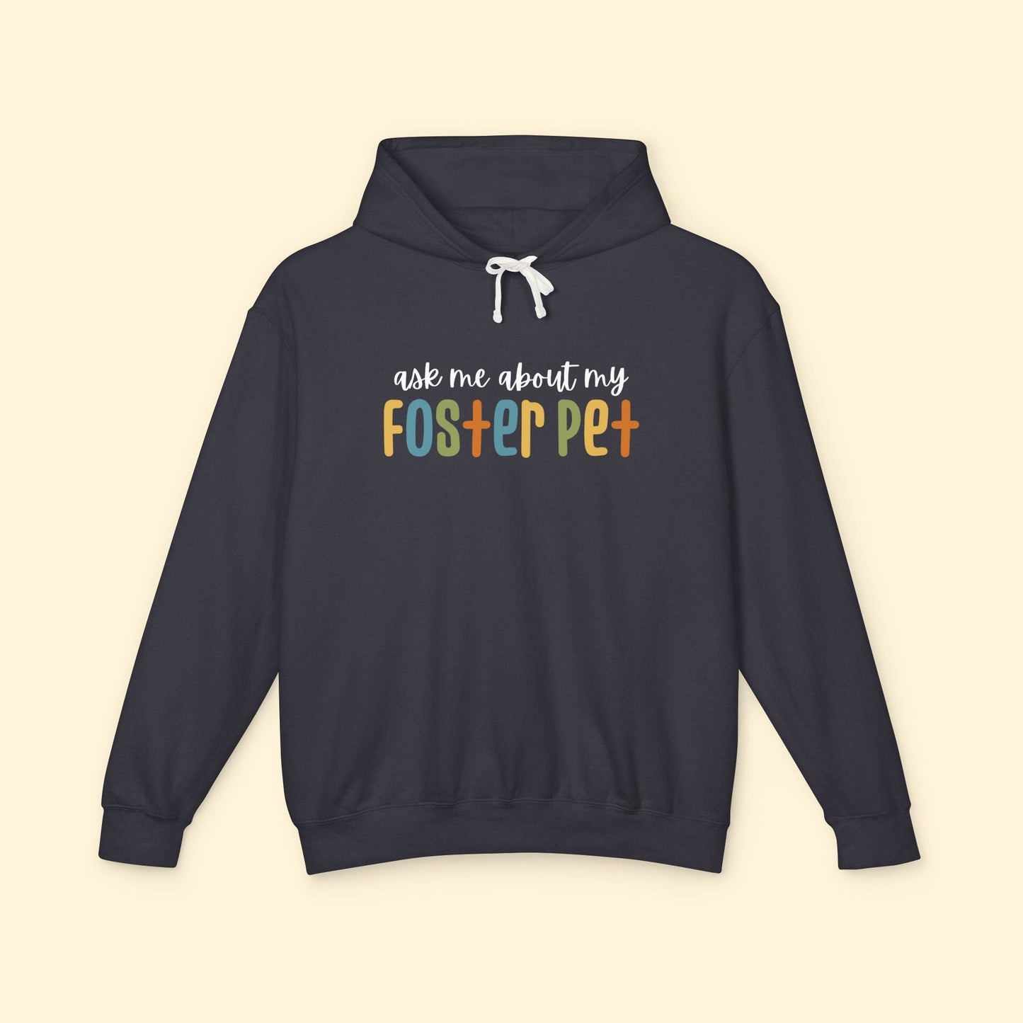 Ask Me About My Foster Pet | Lightweight Comfort Colors Hooded Sweatshirt - Detezi Designs - 25906572992553380536