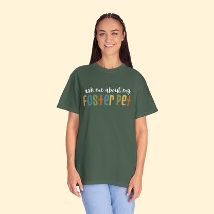 Ask Me About My Foster Pet | Retro Colors | Comfort Colors Unisex T - shirt - Detezi Designs - 16852030109446025241