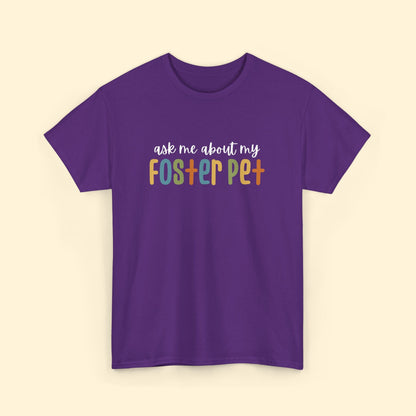 Ask Me About My Foster Pet - Retro Colors | Text Tees - Detezi Designs - 12269775593660527087