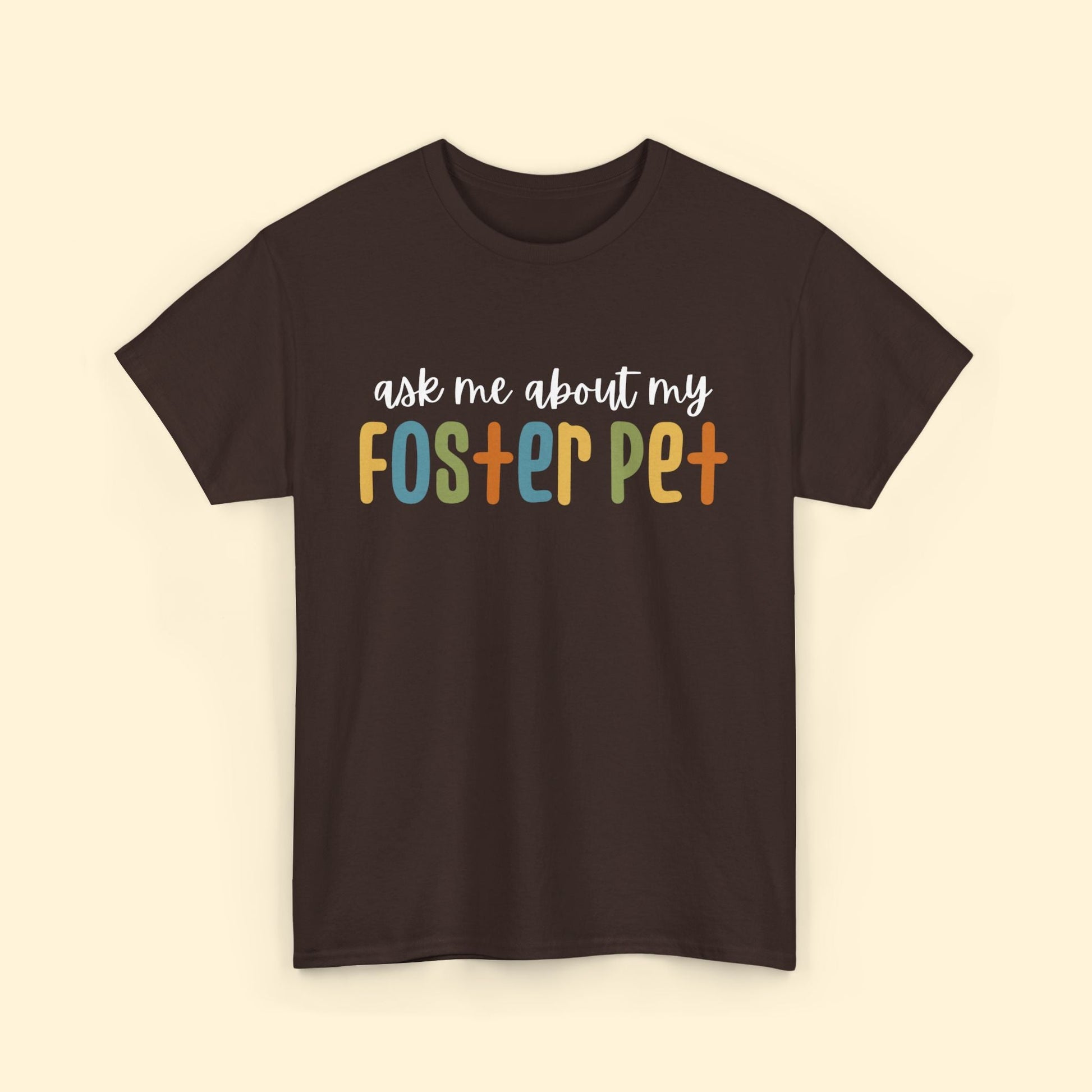 Ask Me About My Foster Pet - Retro Colors | Text Tees - Detezi Designs - 20796039425924845006